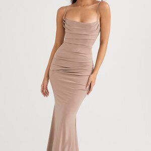 House of CB Milena Almond Jersey Corset Dress NWT